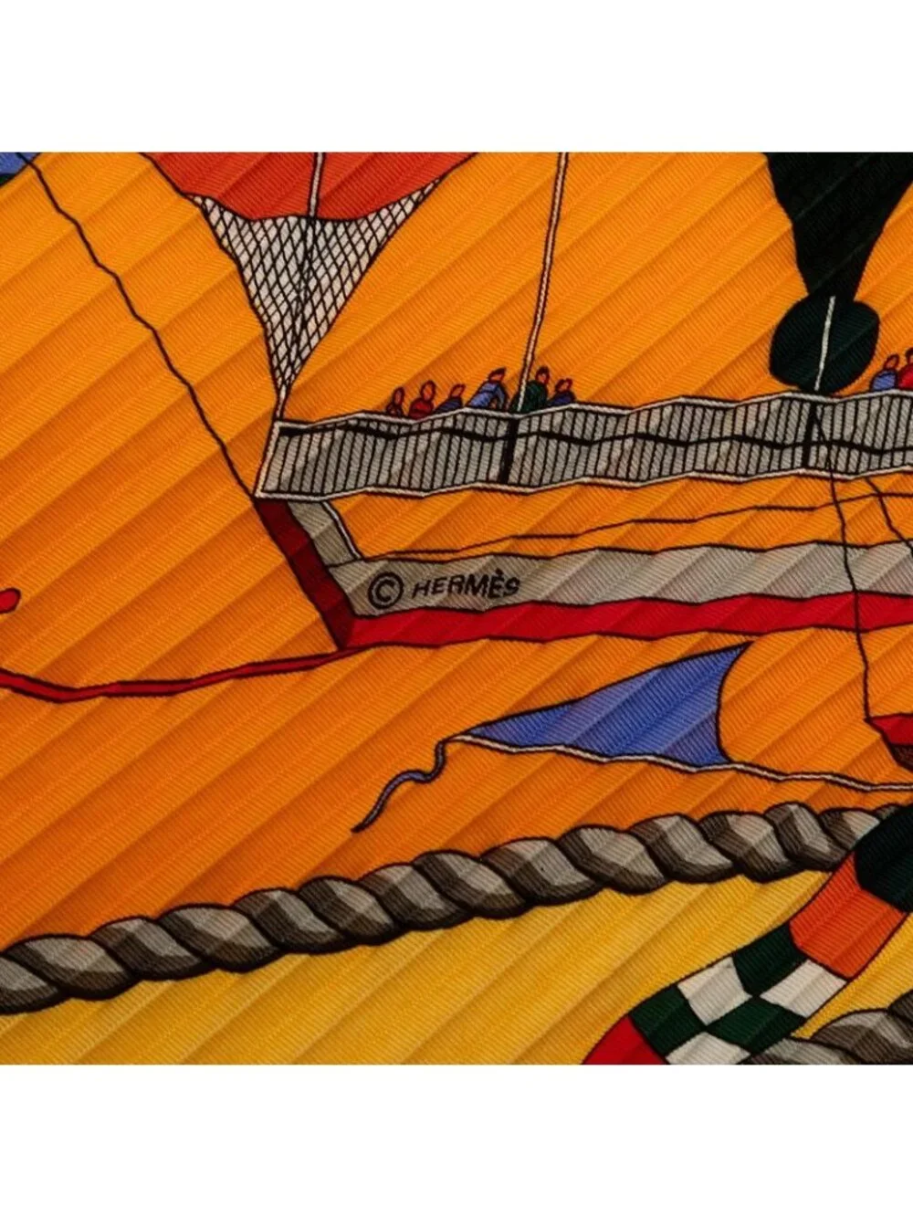 Hermes Puri Carre les Folies du Ciel Madness in the Sky Scarf Orange Silk